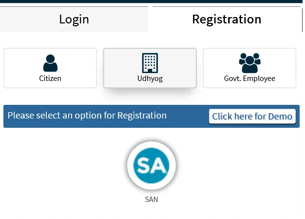 SSO ID Registration For Udyog